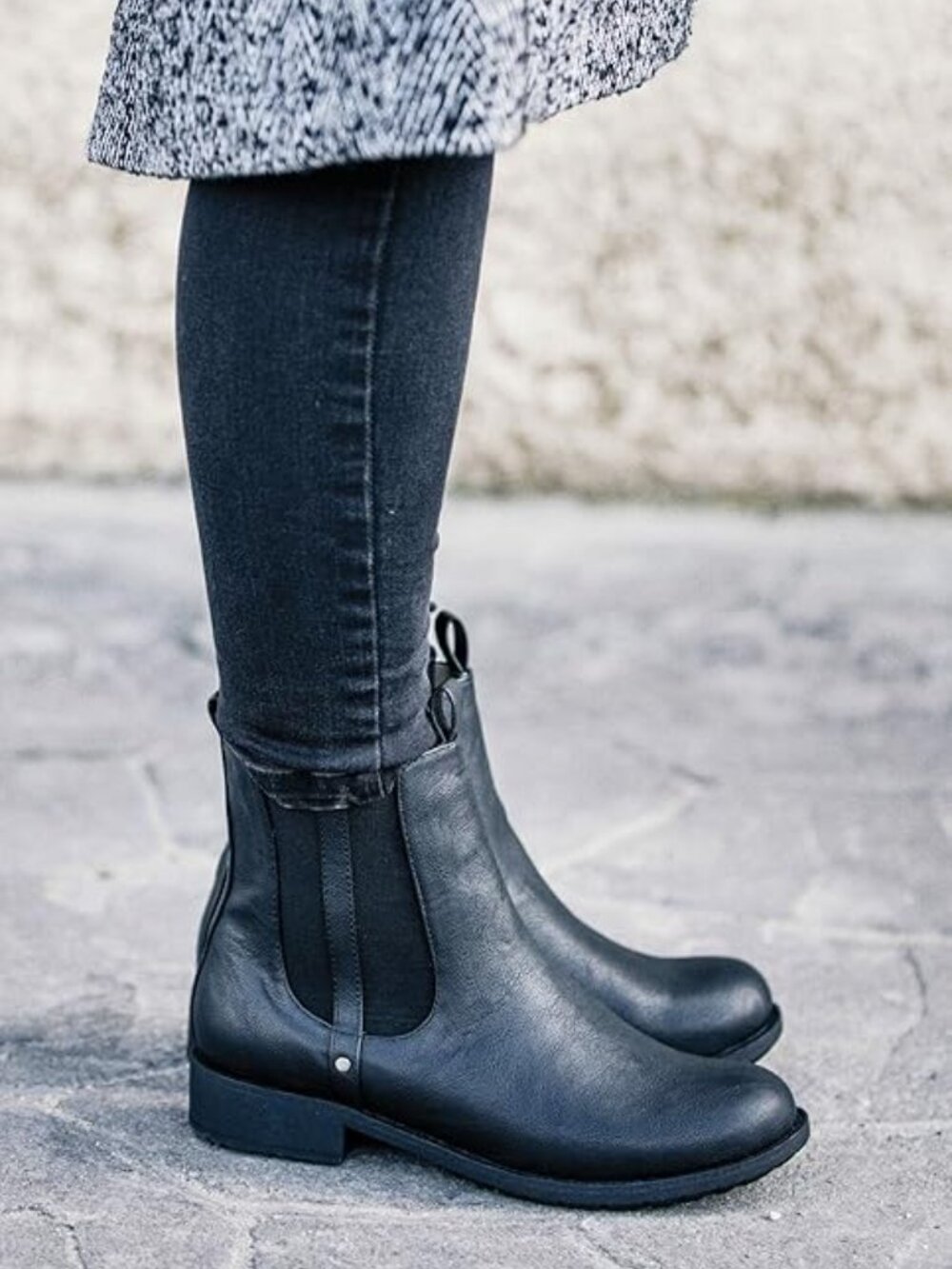 Black Chelsea Ankle Boots - Classic Women's Slip-On Boot